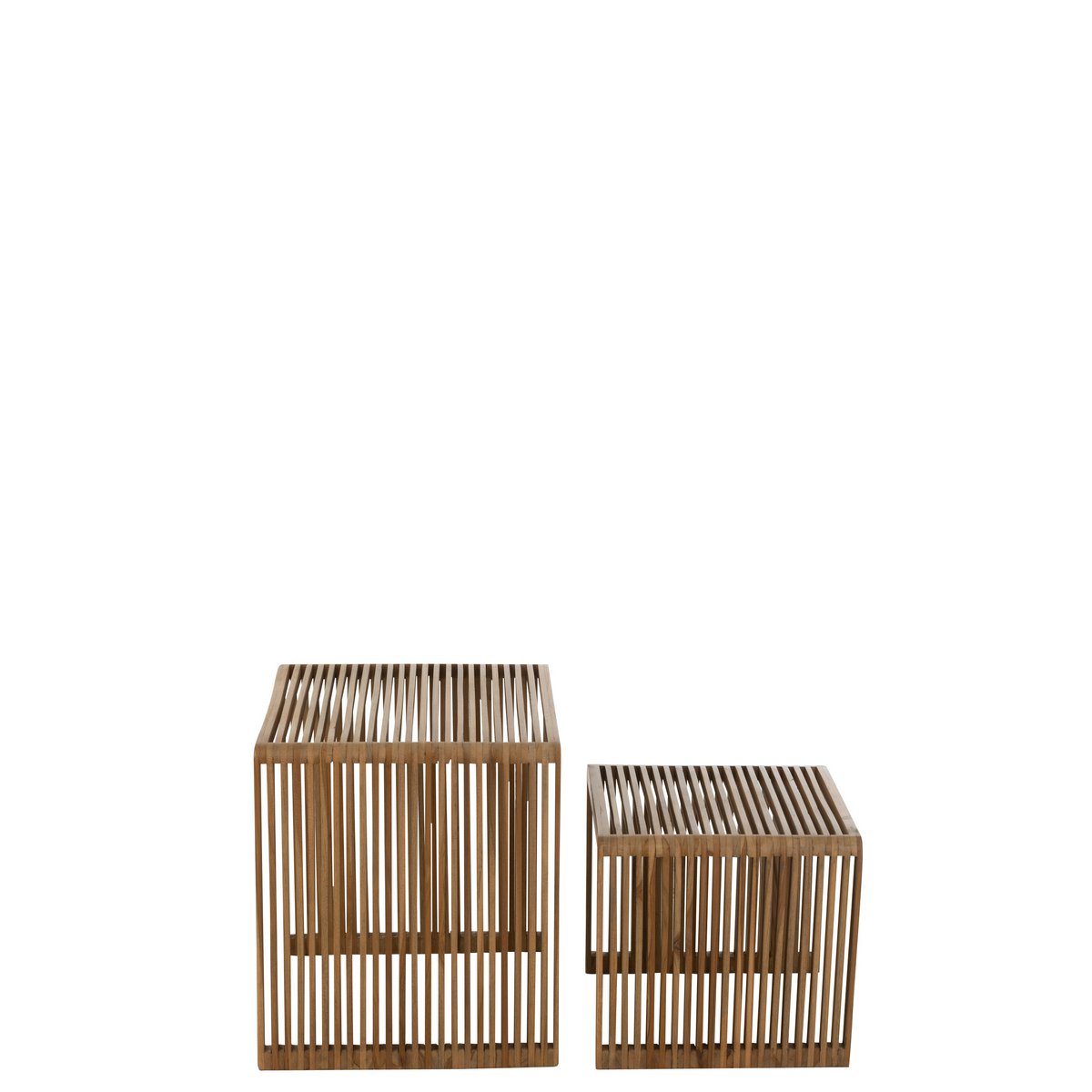 Table d'appoint J-Line Cube Recyclé, mise en scène dans un salon scandinave.