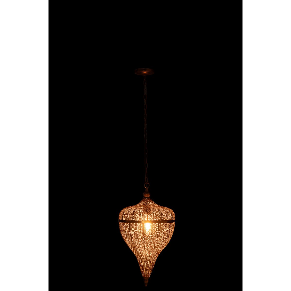Détail du design moderne de la lampe J-Line Drop en métal
