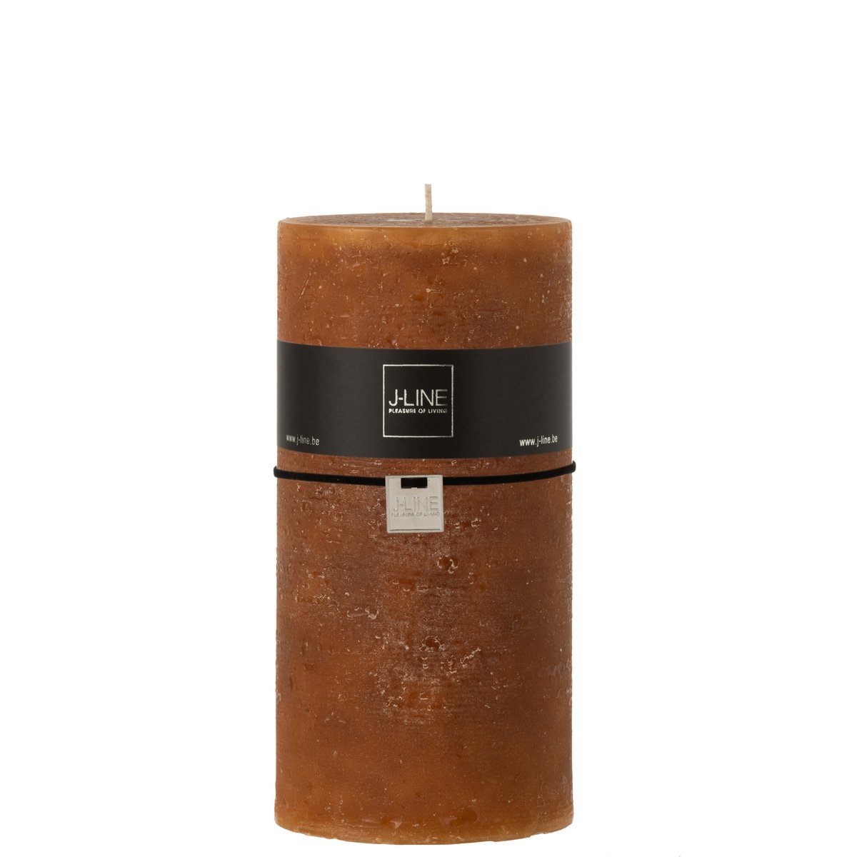 Bougie cylindrique XXL Caramel J-Line, élégante et raffinée, idéale pour une ambiance chaleureuse