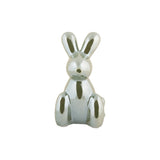 Statue Ballon Lapin en céramique verte, profil gauche