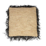La Housse de Coussin Raphia Carrée - Noir Naturel - 60x60