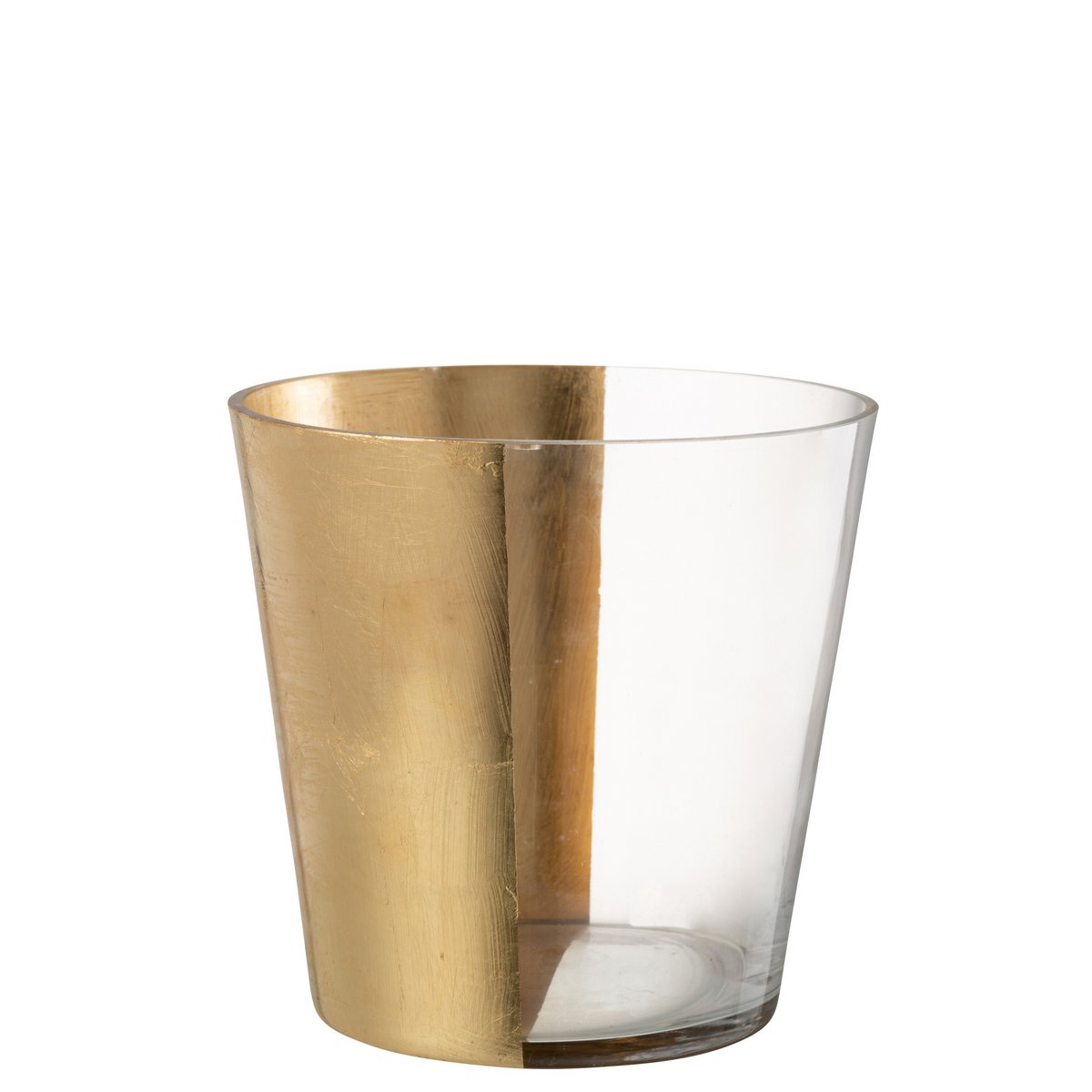 Lanterne J-Line en verre transparent avec détails dorés - vue 1