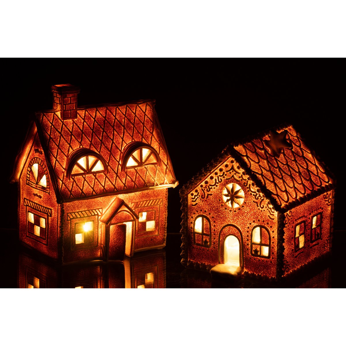 Vue latérale du serre-livres J-Line Gingerbread en polyresine