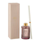 Bâtonnets parfumés J-Line Rose Waltz dans un élégant verre rose