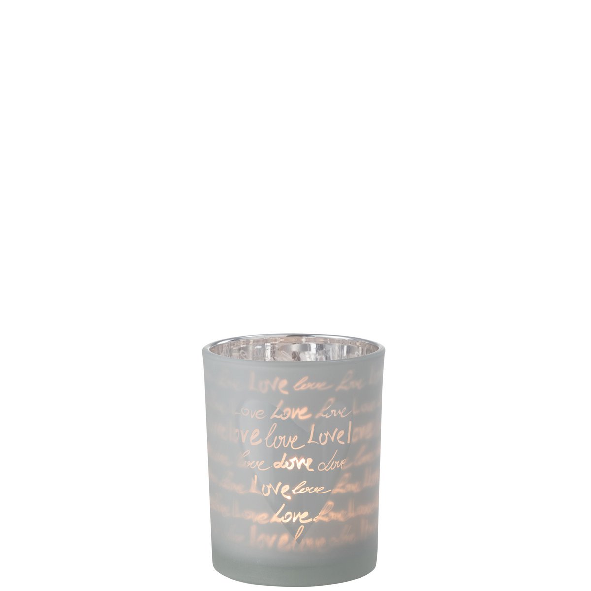 Lanterne Love en verre blanc, vue latérale montrant la base solide