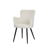 Fauteuil à oreilles blanc perle (Lot de 2)