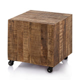 Table basse carrée 45 x 45 x 45 cm table d'appoint table à fleurs manguier durable bois de récupération