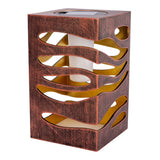 Décoration LED Lumière solaire "Hilda", 12,3 x 12,3 cm, 20 cm de haut, en plastique de haute qualité, à l'intérieur en or, finition métallique brun or, LED intégrée, blanc chaud