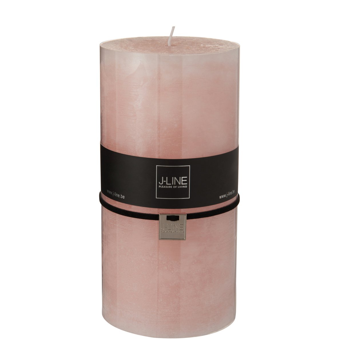 Bougie cylindrique XXL J-Line en rose poudré, élégante et raffinée