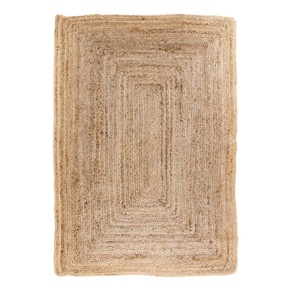 Détail du bord du tapis Bombay en jute naturel