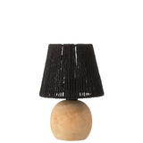 Lampe LED J-Line en bois et métal noir, vue de face
