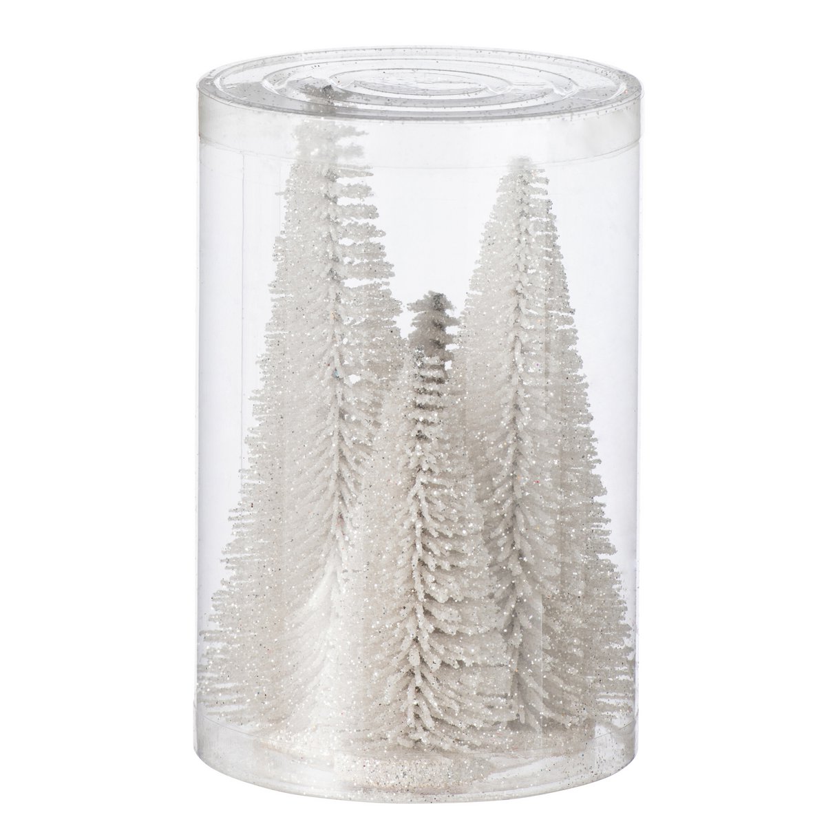 J-Line décoration sapin de Noël Glitter blanc, boîte de 4, détails des paillettes