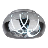 Plafond LED "Malou" Ø 45 cm, 23,5 cm de haut, en métal, verre fumé, LED intégrée, blanc chaud