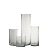 Vase Cylindre ECA J-Line en verre transparent, vue de face