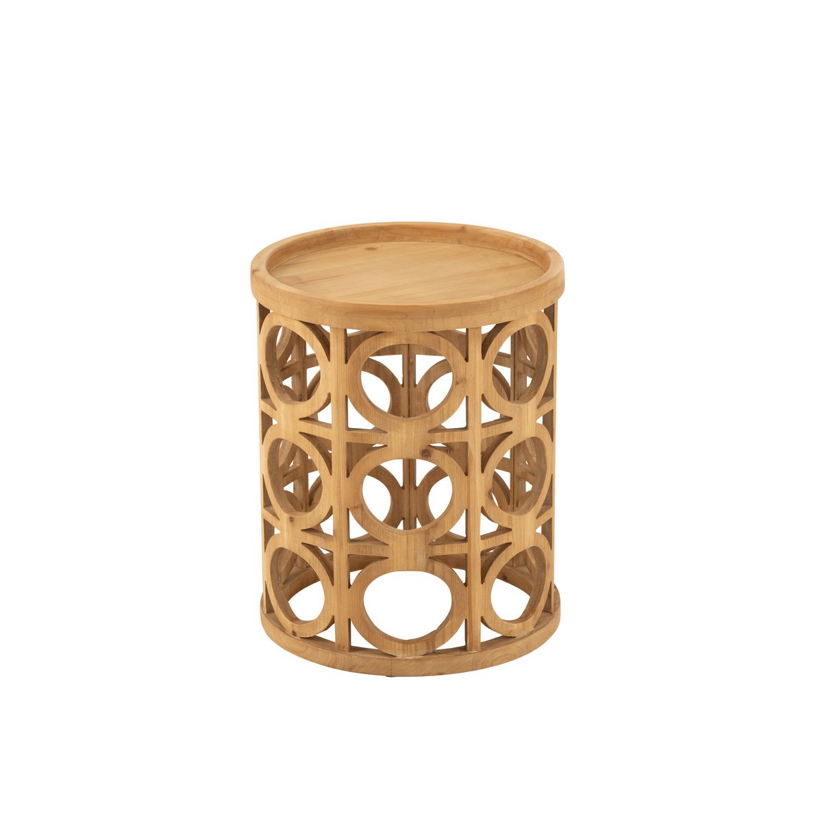 Vue latérale de la table d'appoint Epicéa, montrant ses dimensions compactes.