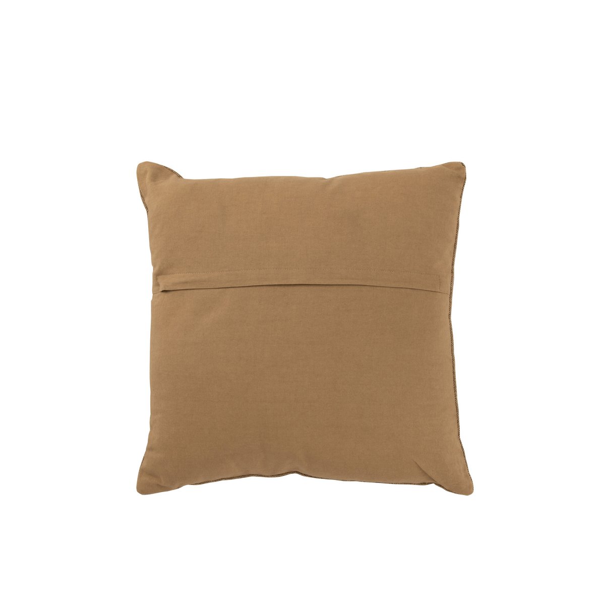 Coussin J-Line brodé en coton marron, vue de face
