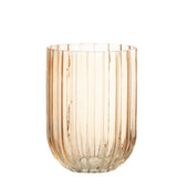 Vase J-Line Yari Stripes en verre pêche, design moderne et élégant