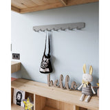 Gorillz Rounded Seven - Porte-manteau mural - 7 crochets pour porte-manteaux - Gris
