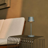 Lot de 8 lampes de table rechargeables grises avec station