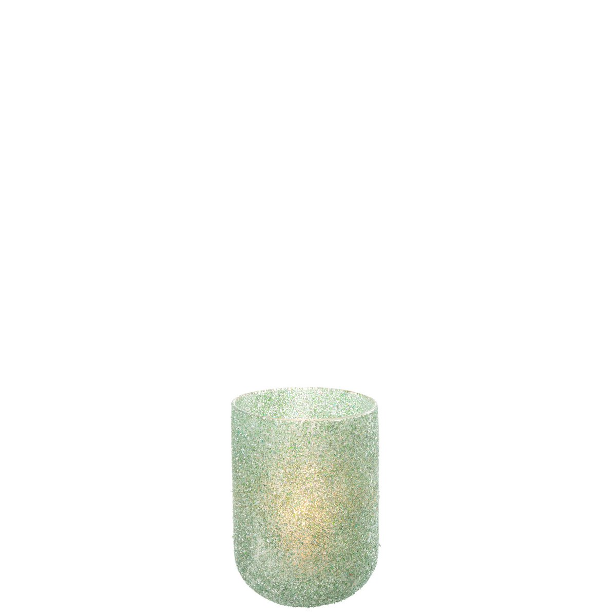 Bougeoir J-Line Fore en verre vert - vue de face