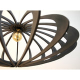 Suspension bois design ronde D70cm  Rolling Black