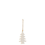 Pendentif de Noël J-Line en bois blanc, style classique et élégant