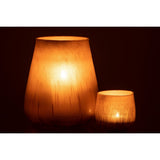 Lanterne J-Line Antique en verre marron, mise en scène avec bougie