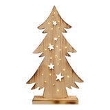 Decole en bois à LED "sapin" petit, en bois naturel avec LED fixes, décoration de Noël pour l'extérieur