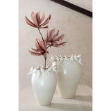 Vase J-Line Budgie blanc, céramique élégante avec design contemporain.