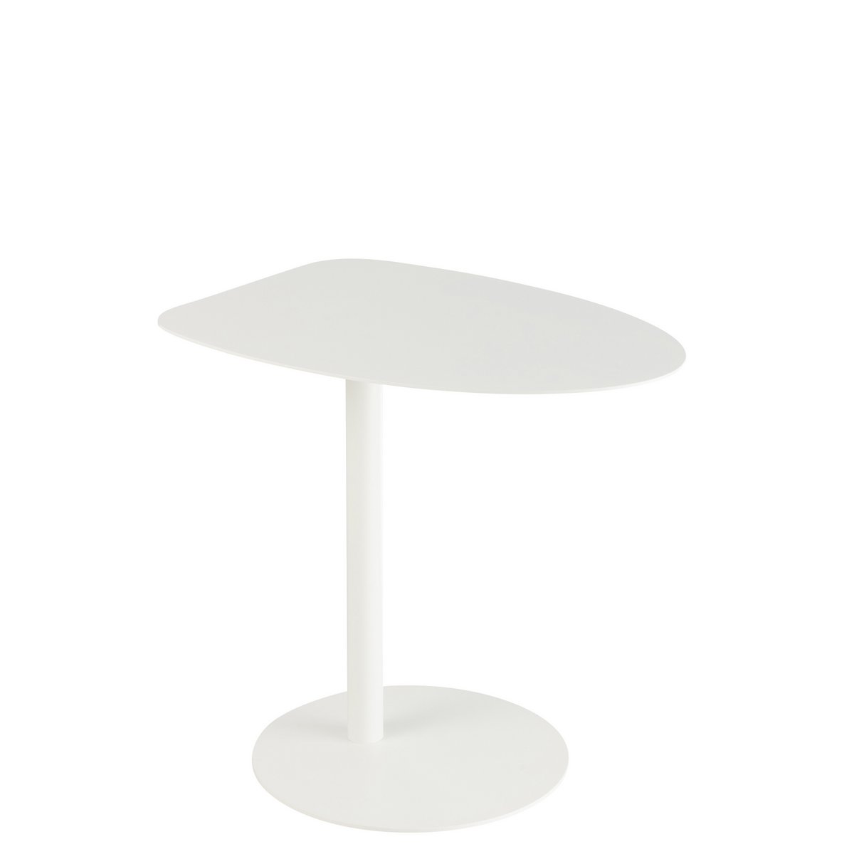 Table d'appoint J-Line Ice en métal blanc, vue de face