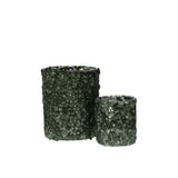 Bougeoir J-Line en verre vert mat, détails de texture