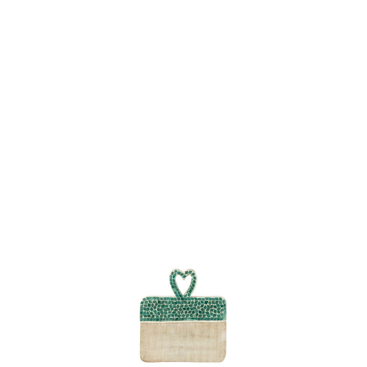 Ambiance stylée avec le plateau mosaïque en bois de mangue vert dans un salon