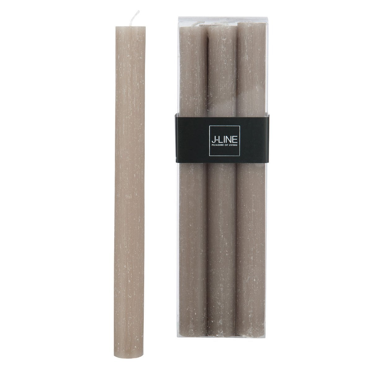 Bougies de table J-Line en cire, couleur gris, design moderne