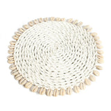 Coaster Seagrass Shell Pan - Blanc
