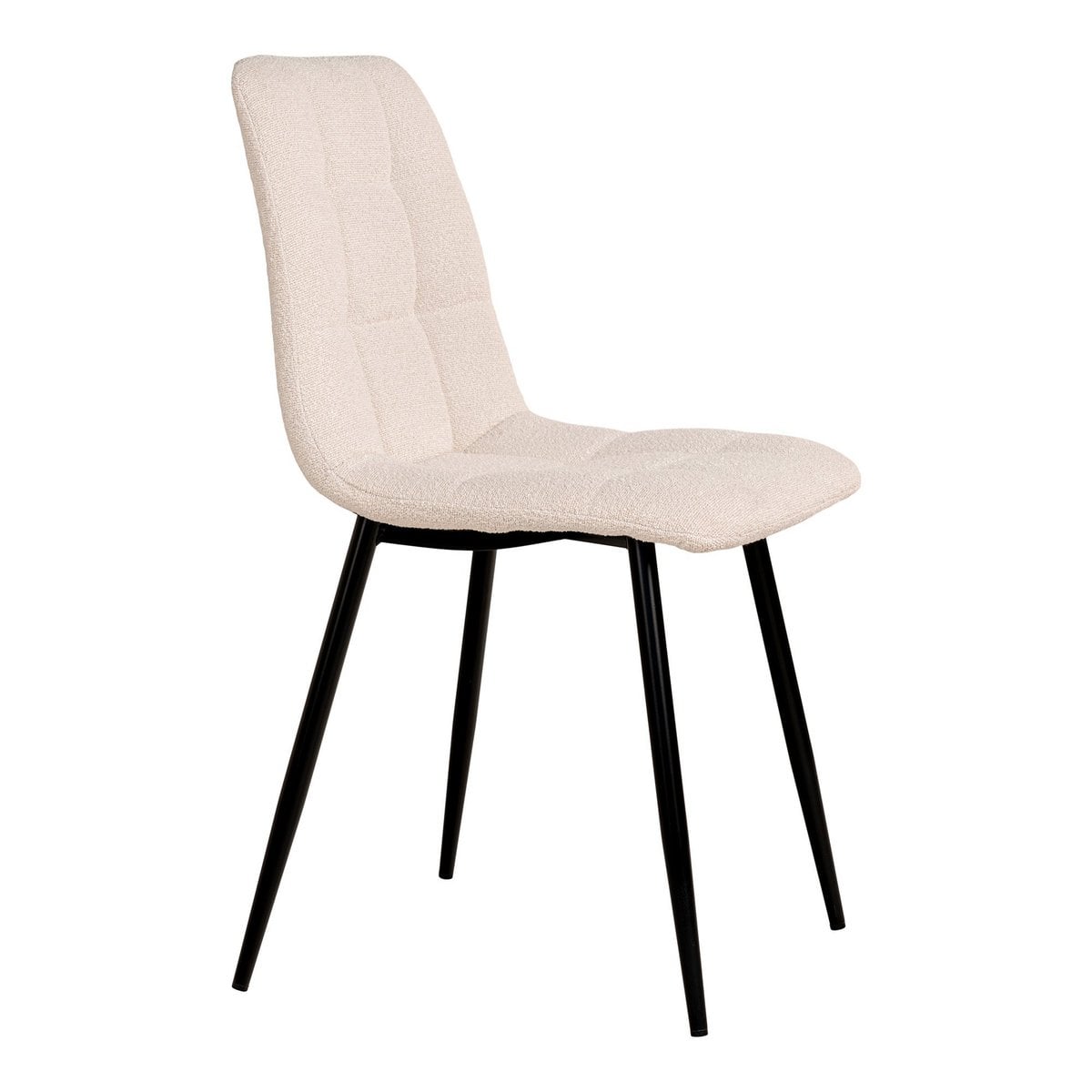 Vue latérale de la chaise Middelfart montrant les pieds en métal noir