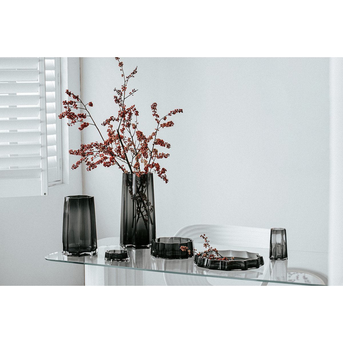 Bol LENOX 08 Gris - vue latérale mettant en valeur la transparence du verre