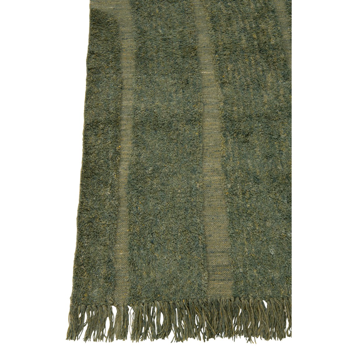Tapis J-Line Rounded Lines en laine vert kaki, vue d'ensemble