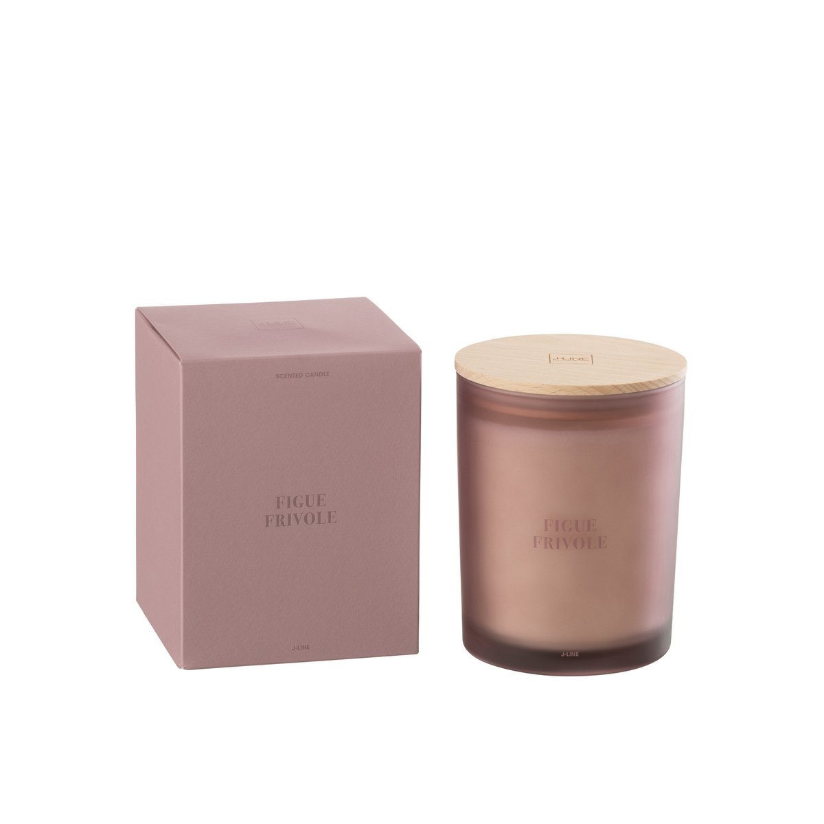 Bougie J-Line Figue Frivole mauve, vue de face