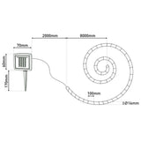 Chaîne légère solaire "Canamo" de la corde de chanvre dans ´natur, 8 m de long, plus 2 m de ligne d'alimentation, blanc chaud, pour la zone extérieure