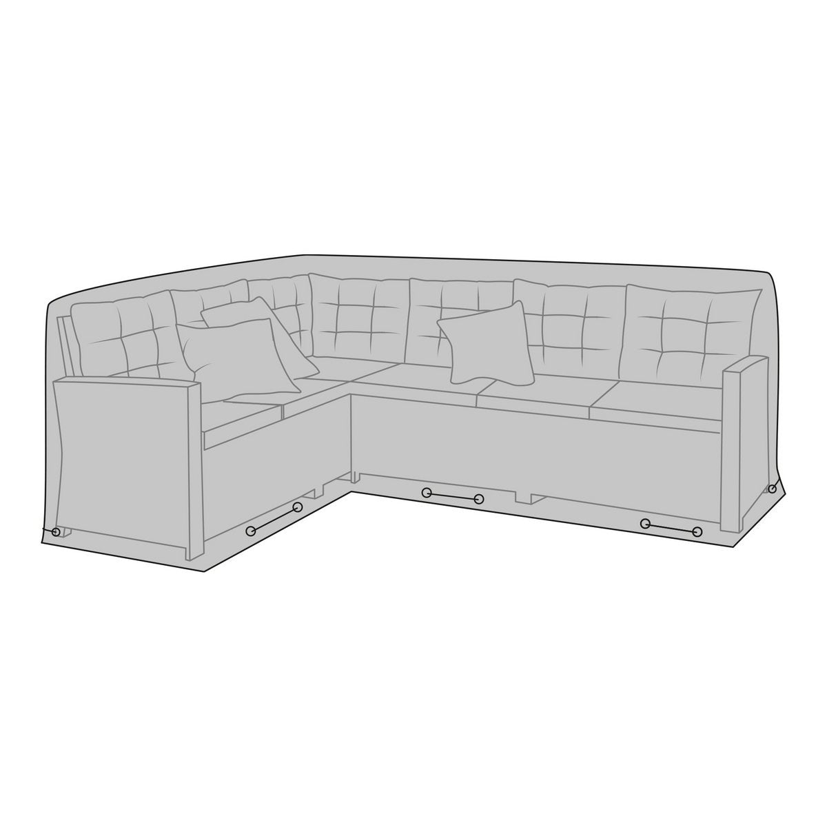Housse de luxe noire pour ensemble d'angles, vue d'ensemble