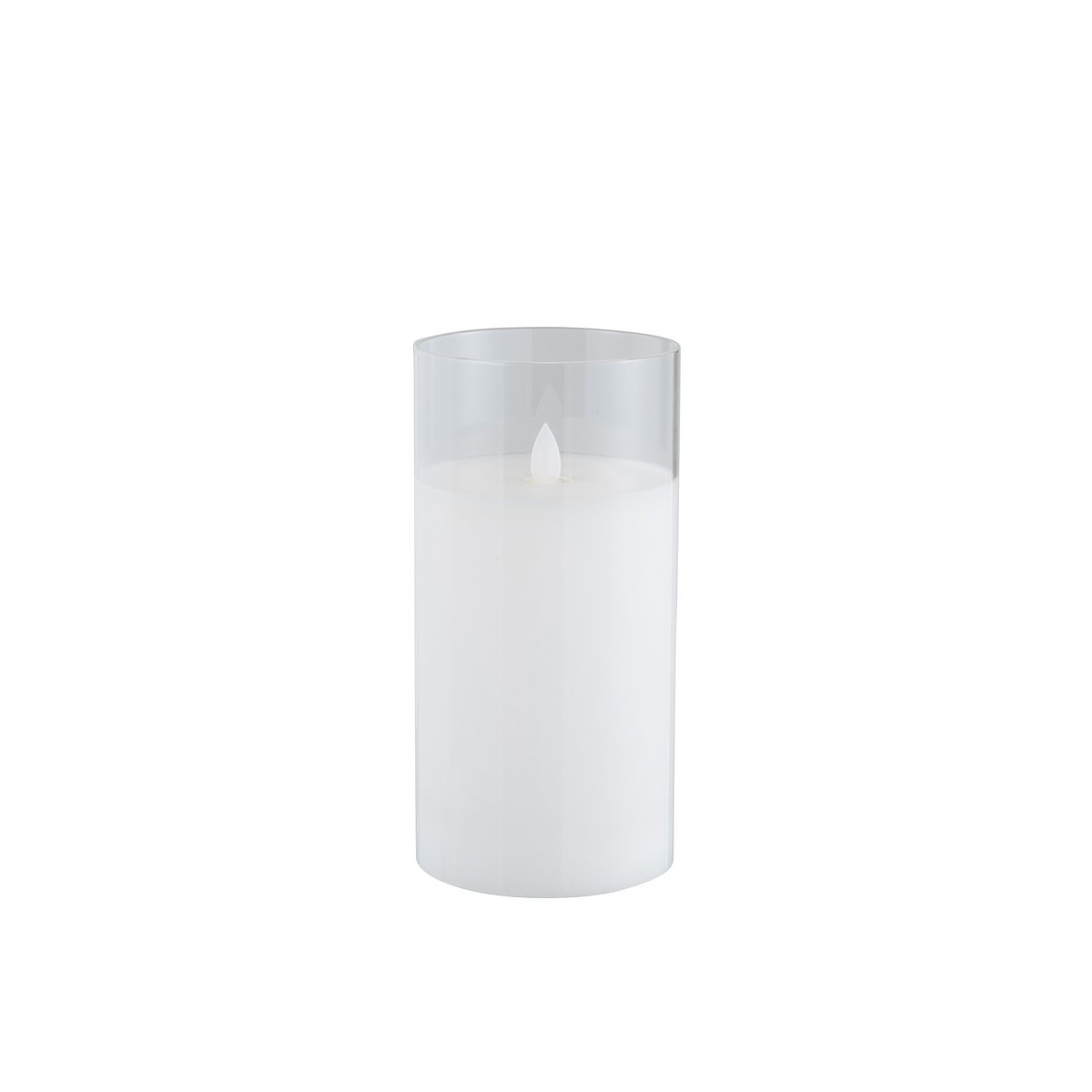 Lampe LED J-Line en verre brillant transparent, vue latérale