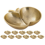 Boîte décorative de coquille de pomme 12 pièces en or ou en aluminium argenté