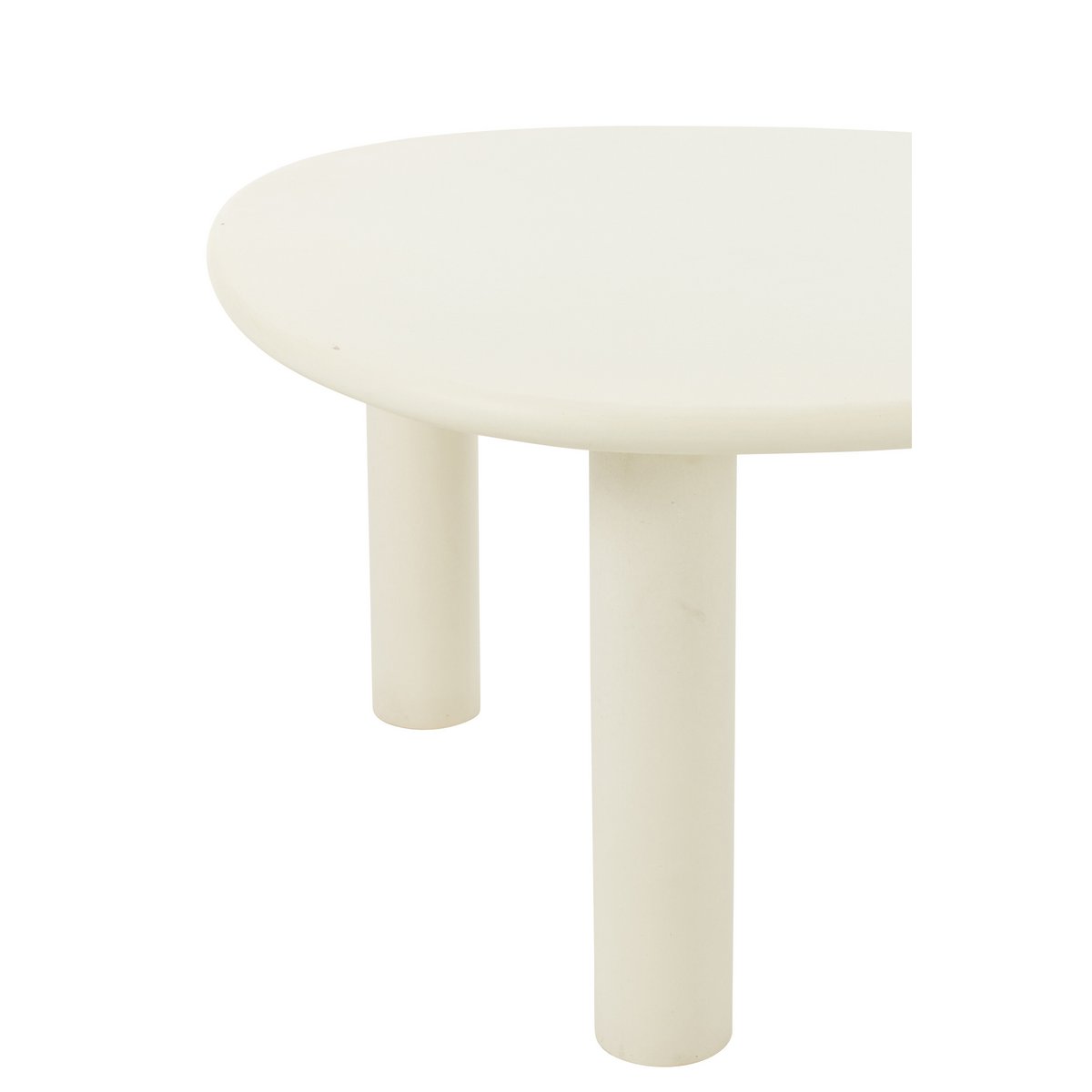 Table d'appoint J-Line Bali en bois blanc - vue latérale