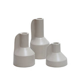 Lot de 3 vases ivoire en acier