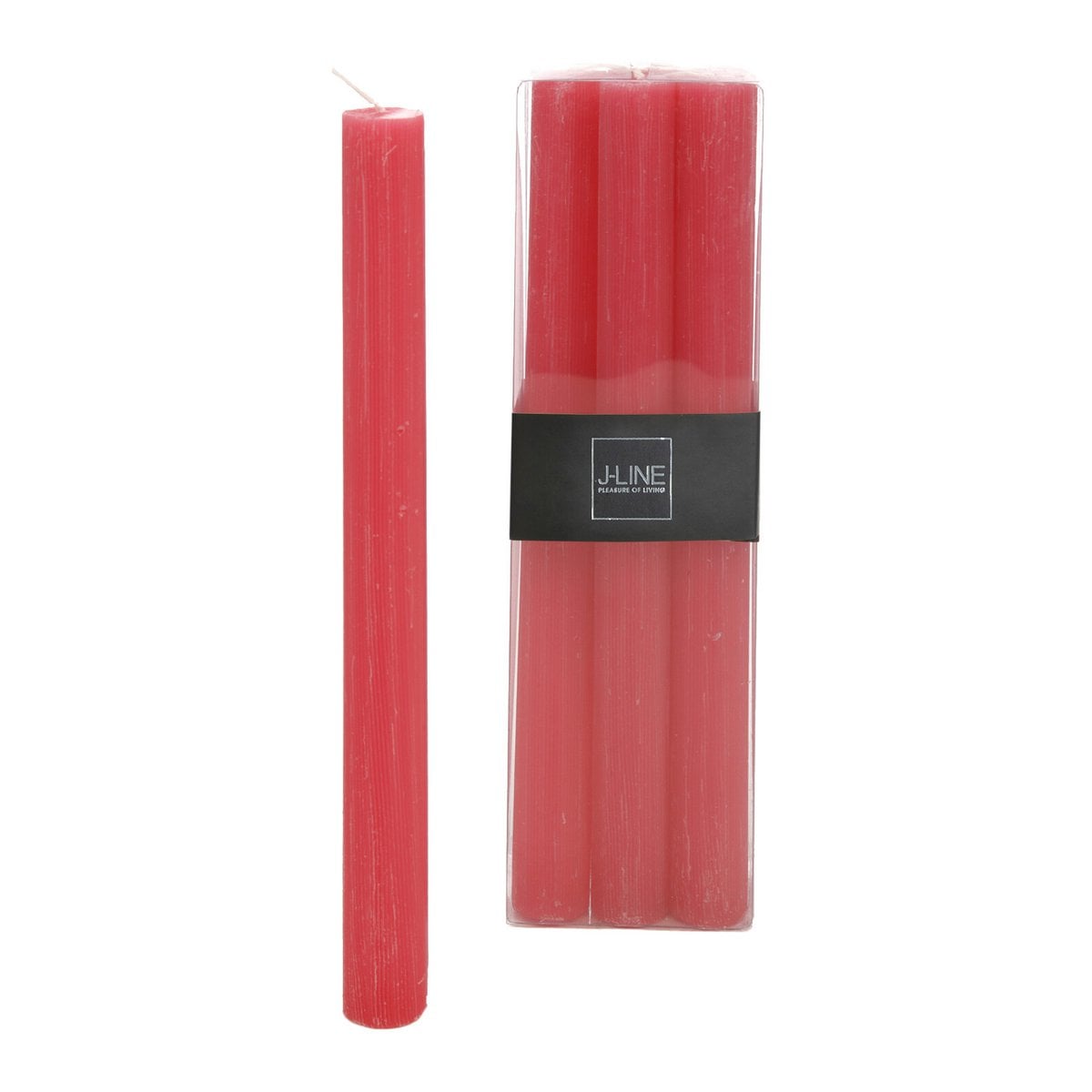 Bougies de table J-Line fuchsia, présentées dans un intérieur élégant