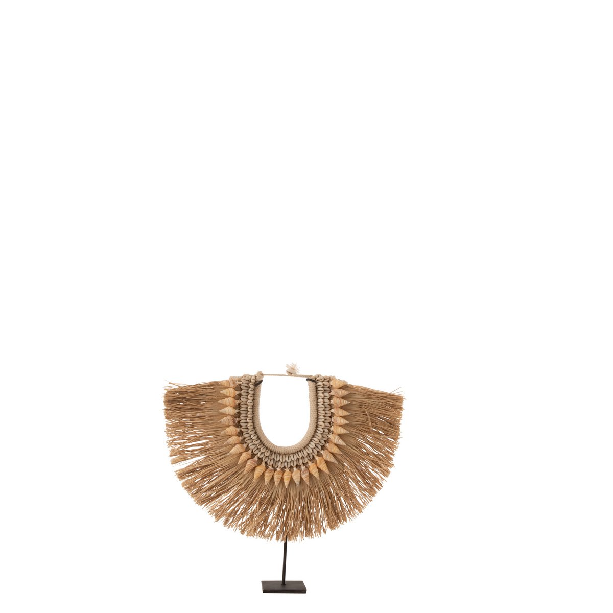 Collier de décoration Dora en bois et jonc de mer, style bohème chic