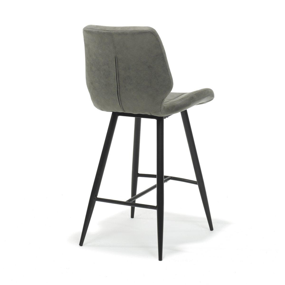 Tabouret de bar borgo en tissu noir en acier souple