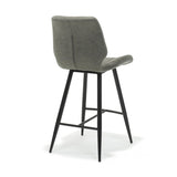 Tabouret de bar borgo en tissu noir en acier souple