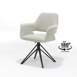 Ivoire en peluche de tissu de fauteuil katy, tourne