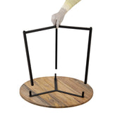 Table basse table d'appoint rond bois massif Ø 56 cm table de salon la palma cadre en métal noir